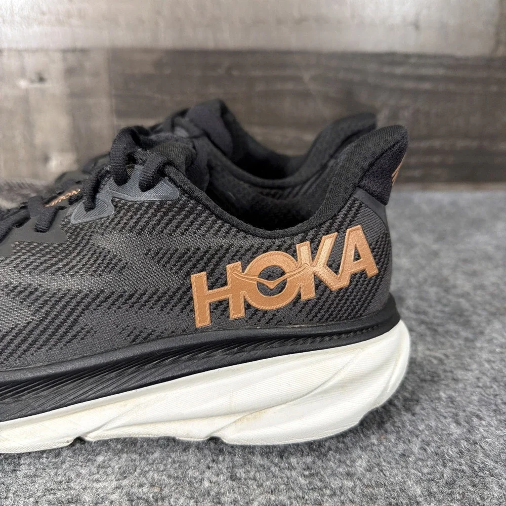 Hoka Clifton 9 Women's Running Shoes Size 8.5 Black/Rose Gold
